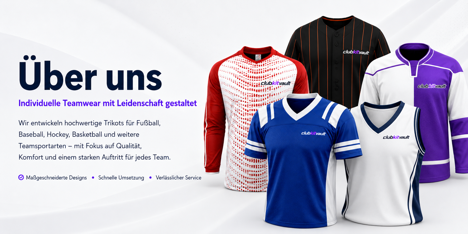 Sporttrikots und sportliche Bekleidung in einer modernen Teamumgebung
